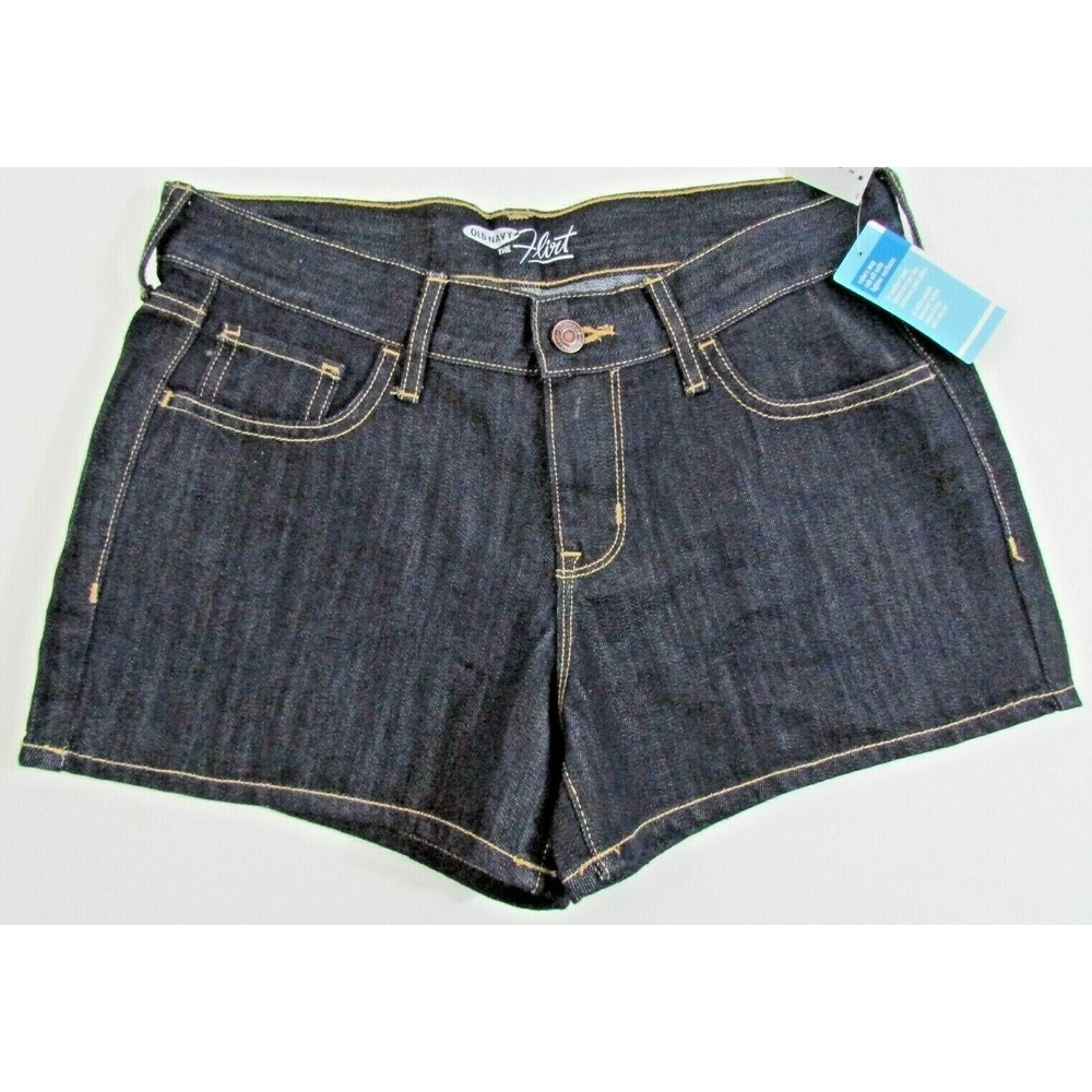 Old Navy The Flirt Jeans Shorts Women Size 2 Pockets Cotton Polyester Dark Denim
